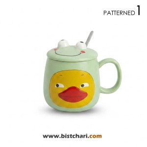 ماگ(لیوان) سرامیکی درب دار طرح اردک Duck