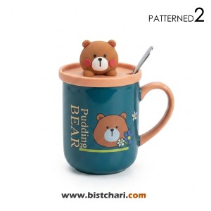 ماگ(لیوان) سرامیکی نی دار طرح خرس Bear