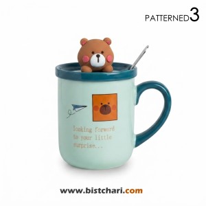 ماگ(لیوان) سرامیکی نی دار طرح خرس Bear