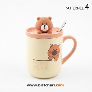 ماگ(لیوان) سرامیکی نی دار طرح خرس Bear