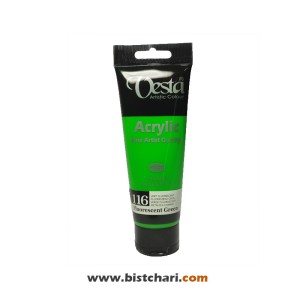 رنگ اکریلیک فلورسنت Fluorescent green کد 116 حجم 75 ml برند وستا Vesta