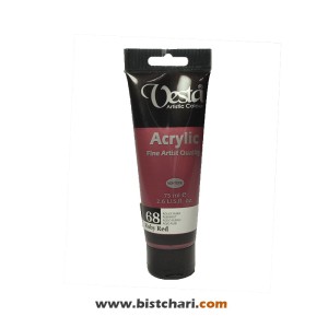 رنگ اکریلیک متالیک Ruby red کد 68 حجم 75 ml برند وستا Vesta