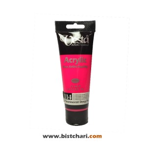 رنگ اکریلیک فلورسنت Fluorescent deep pink کد 114 حجم 75 ml برند وستا Vesta
