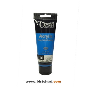 رنگ اکریلیک Cerulean blue hue کد 10 حجم 75 ml برند وستا Vesta