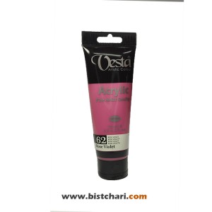 رنگ اکریلیک متالیک Rose violet کد 62 حجم 75 ml برند وستا Vesta