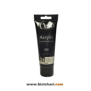 رنگ اکریلیک Ivory black کد 24 حجم 75 ml برند وستا Vesta