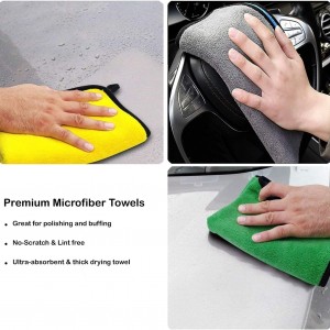 دستمال نظافت خودرو میکروفایبر بسته 2 عددی Jiham Microfiber Cleaning Towel for Car