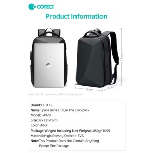 قیمت کوله پشتی لپ تاپ 16 اینچی ضدآب کوتتسی Coteetci space series style the backpack 14028-BK