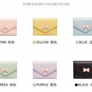 کیف پول کوچک تاشو دارای جاکارت TAOMICMIC Y8408 pu leather women short wallet