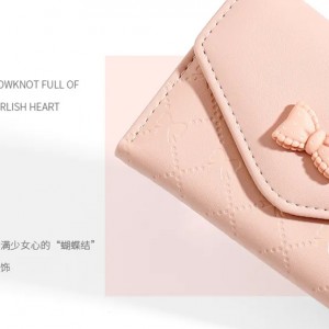 کیفیت کیف پول کوچک تاشو دارای جاکارت TAOMICMIC Y8408 pu leather women short wallet