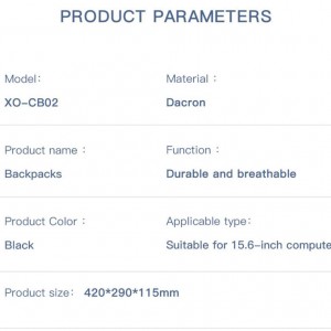 کوله پشتی یو اس بی دار لپ تاپ 15.6 اینچ ایکس او XO Laptop Backpack CB02