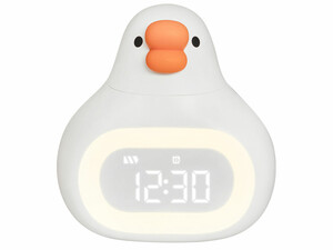 خرید چراغ خواب فانتزی سیلیکونی و ساعت زنگ‌دار دیجیتالی رومیزی شارژی Bedside Clock Night Light Ornament Alarm Multifunctional C18