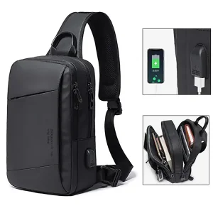 خرید کوله تک بند یو اس بی دار بنج Bange BG-22002 Men's Crossbody Bag 9.7inch