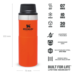 ‏ماگ طرح نارنجی ‏470ml‏ ‏STANLEY trigger action travel mug استنلی