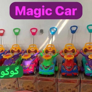 ماشین  کودک  به همراه دسته هدایت مدل مجیک کار  بی بی لند رلیش-  (تحویل حضوری تهران و حومه-شهرستان پس کرایه)