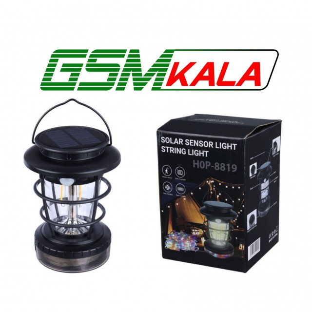 چراغ قوه فانوسی شارژی خورشیدی ریسه دار HOP-8819