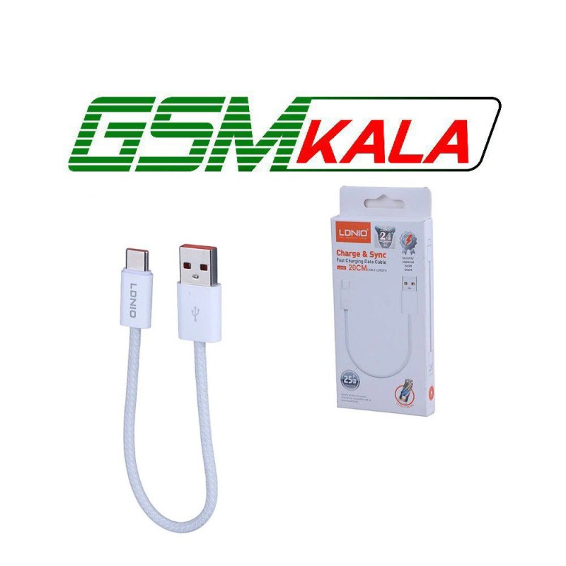 کابل کوتاه تایپ سی فست شارژ 25 وات الدینیو LS901 طول 20 سانتی متر