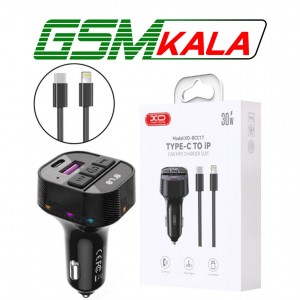 شارژر فندکی + FM Player بلوتوثی XO XO-BCC17 + کابل تبدیل آیفونی