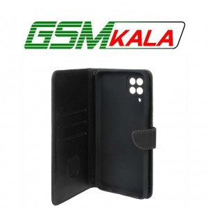 کیف چرمی موبایل مگنتی محافظ لنزدار Samsung Galaxy A12 - M12 - F12 - مشکی