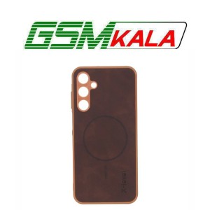 قاب Xlevel جیر طرح مگ سیف محافظ لنزدار Samsung Galaxy A25 5G - قهوه ای
