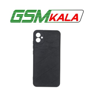 قاب طرح چرم مورب Samsung Galaxy A04e / M04 / F04 - مشکی