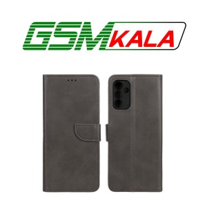 کیف چرمی موبایل مگنتی محافظ لنزدار Samsung Galaxy A04s / A13 5G / M13 4G / M23 / F13 - خاکستری