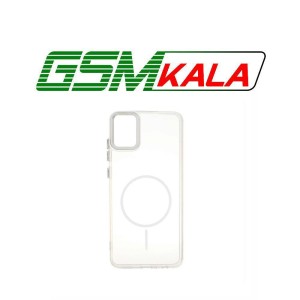 قاب ژله ای شفاف لنز کروم طرح مگ سیف Samsung Galaxy A05 - سفید