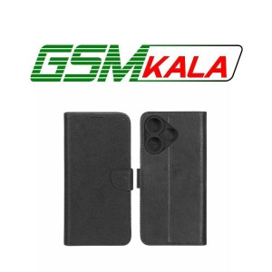 کیف چرمی موبایل مگنتی محافظ لنزدار KRF مدل Xiaomi Redmi 13X / Redmi 13 4G / Poco M6 4G - مشکی