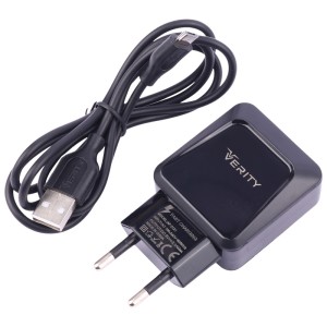 شارژر دیواری فست شارژ Verity AP 2121 2Port 2.1A 10.5W + کابل میکرو یو اس بی