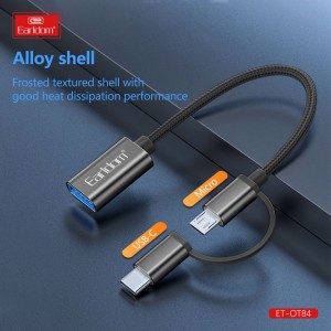 کابل تبدیل OTG USB به MicroUSB / Type-C ارلدام مدل ET-OT84