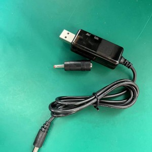 کابل USB افزاینده ولتاژ DC با خروجی 9 و 12 ولت و نمایشگر دیجیتال