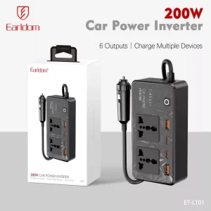 اینورتر فندکی خودرو ارلدام 200 وات مدل ET-LT01