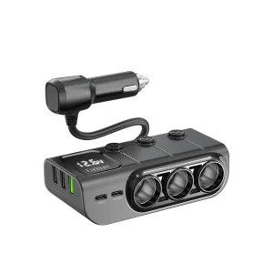 هاب شارژر فندکی سه پورت 120W ارلدام ET-CS4