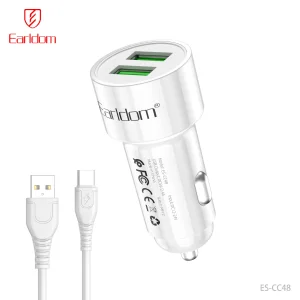 شارژر فندکی ارلدام مدل CC48C 12W به همراه کابل شارژ Type-C