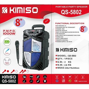 اسپیکر بلوتوثی قابل حمل کیمیسو مدل QS-5802