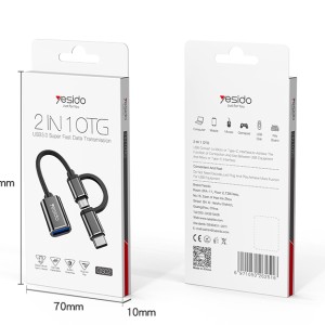 مبدل OTG microUSB/ USB-C به USB 3.0 یسیدو مدل GS02