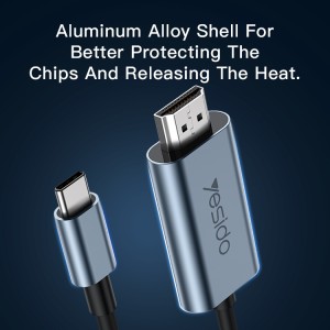 کابل تبدیل USB-C به HDMI یسیدو مدل HM10 طول 2 متر