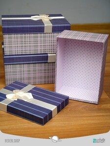 جعبه هدیه مستطیلی راه راه (3 سایز) Rectangular corrugated gift box