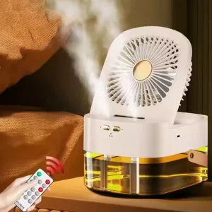 پنکه و چراغ خواب  رو میزی مه پاش Fan With Night  Light and dual spray Air Humidifier