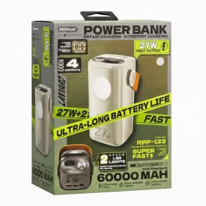 پاوربانک 60000 سوپر فست  ریمکس 27 وات  مدل REMAX 60000mAh Outdoor Power Bank RPP-123