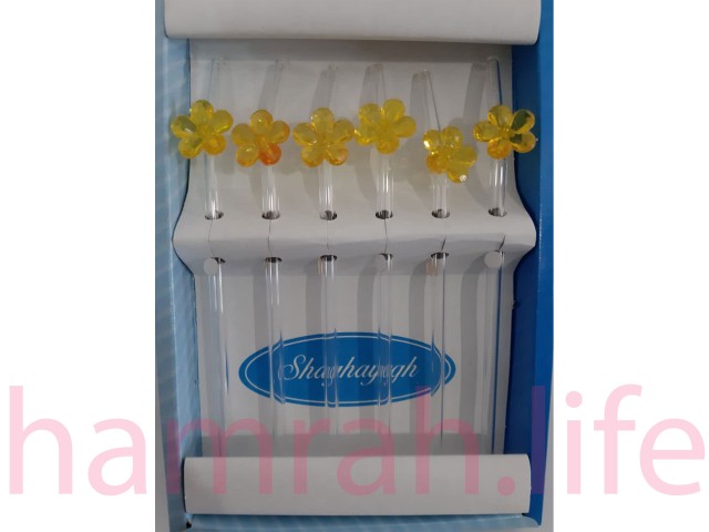 نی شیشه ای طرح گل 2