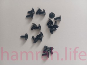 پرچ زیر و رو کف 12 ( مشکی ) پایه 9 ( مشکی ) یک رو