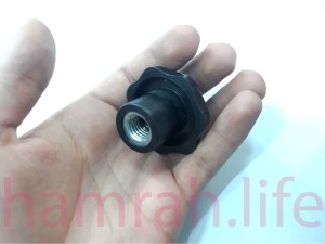 مهره خروسکی فلکه ای 12 هفت پر قطر دسته پلاستیکی 45 mm