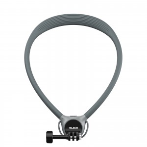 هولدر گردنی سیلیکونی تلسین مدل S2-HNB-09-GY – مناسب برای دوربین‌های Insta360، GoPro و DJI