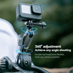 گیره فلزی محکم برای نصب دوربین GoPro روی میله یا دسته موتور مدل GP-HBM-001