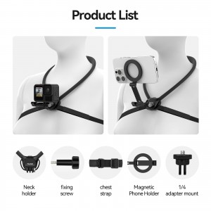 هولدر گردنی دوربین اکشن TELESIN مدل P2-HNB-02 مناسب GoPro، Insta360 و Osmo Action