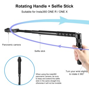 پایه سه‌پایه رومیزی و دسته چرخشی  مناسب Insta360 X3 / X4 / X5 و DJI Osmo 360 پلوز مدل PU886B – سبک و مقاوم با چرخش ۳۶۰ درجه