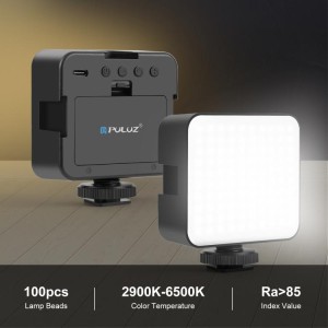 چراغ پرکننده ویدیویی PULUZ 100 LED 5W سه‌رنگ با تنظیم دمای نور مدل PU4141B
