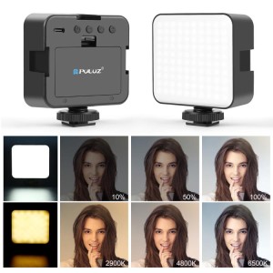 چراغ پرکننده ویدیویی PULUZ 100 LED 5W سه‌رنگ با تنظیم دمای نور مدل PU4141B