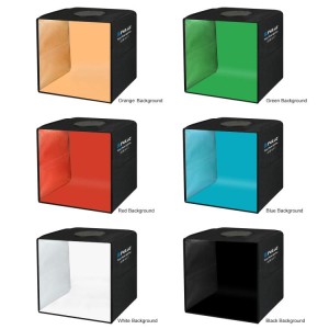 خیمه عکاسی استودیویی 30 سانتی‌متری PULUZ PU5032B با نور LED حلقه‌ای و 6 بک‌گراند رنگی